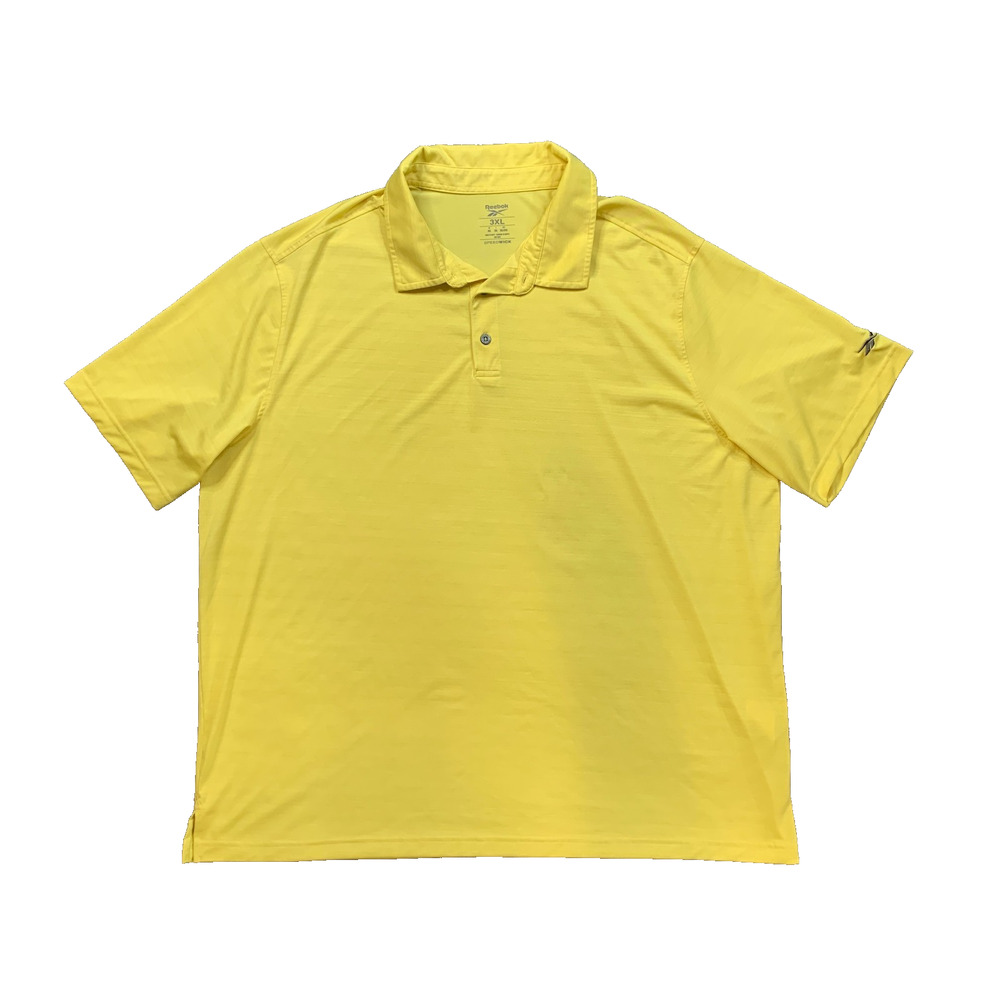 Reebok Golf Shirt Mens 3XL Canary Yellow Speedwick Short Sleeve Performance Polo